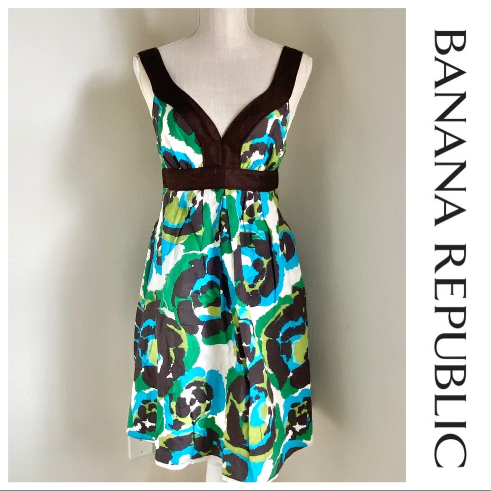 Banana Republic multi-color print sleeveless dress, 4